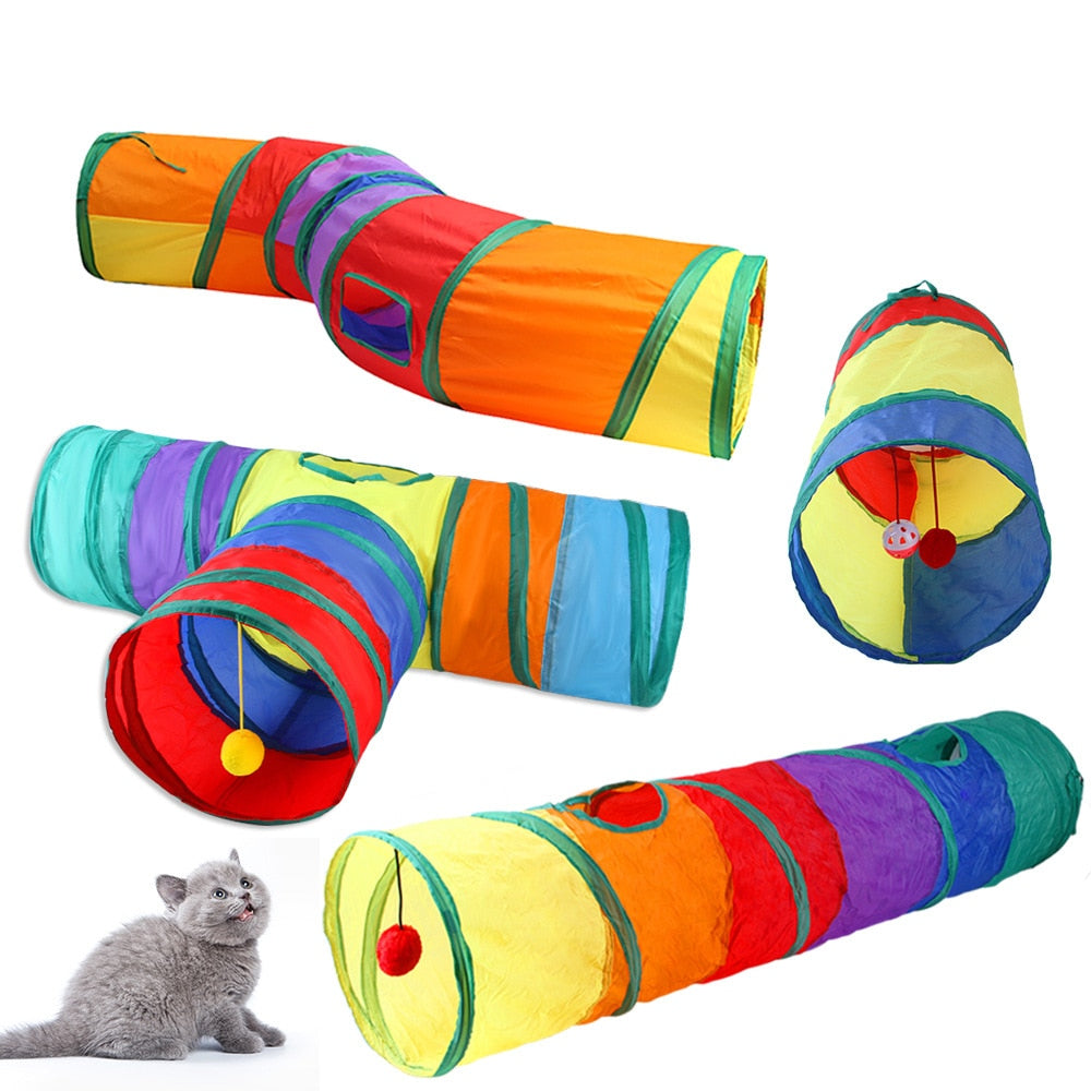 Tubo de jogo do gatinho do túnel do luxuoso do gato dobrável para grandes  gatos cães coelhinhos do divertimento brinquedos do gato do furo do peep  brinquedos do animal de estimação 